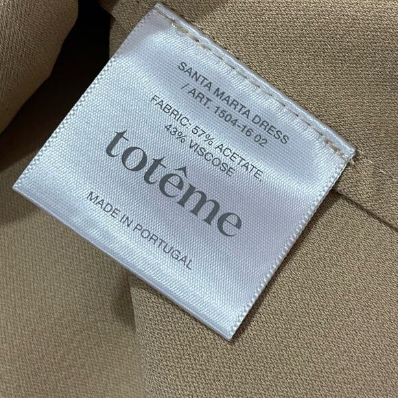 Totême Santa Marta Crepe Dress - Sand - Large - Picture 9 of 11